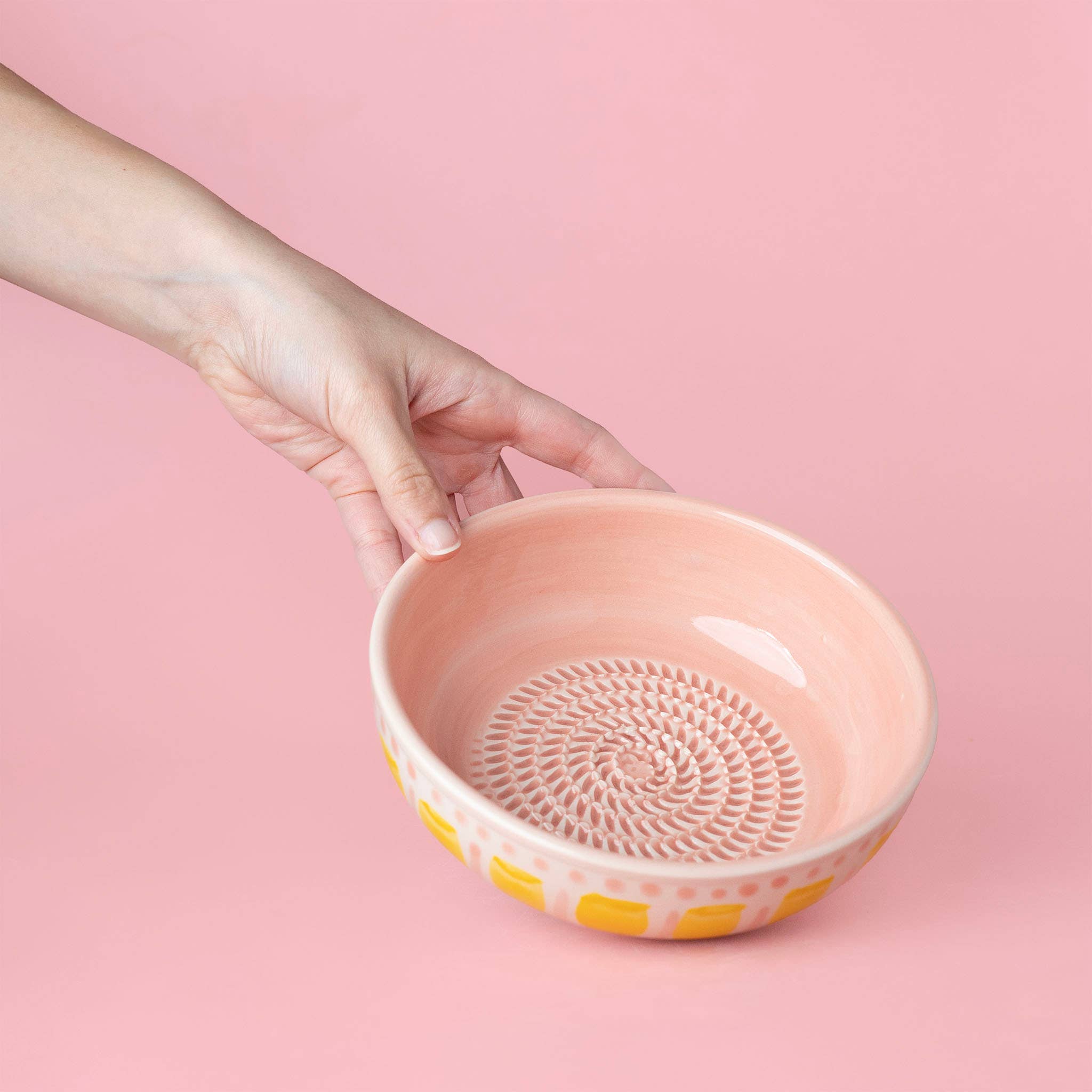 mittlere handgefertigte Keramik-Knoblauchreibe-Schüssel – Valentina